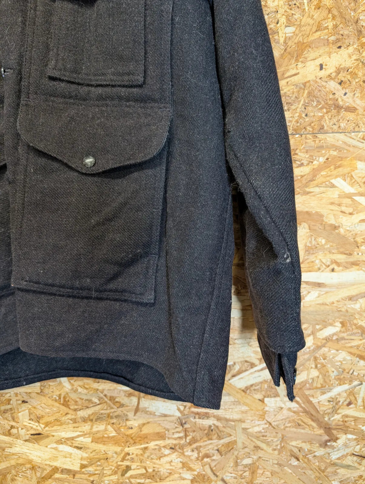 Filson Double Mackinaw Coat Large 42 Wool Jacket Forest Green Made USA Lot 83XL