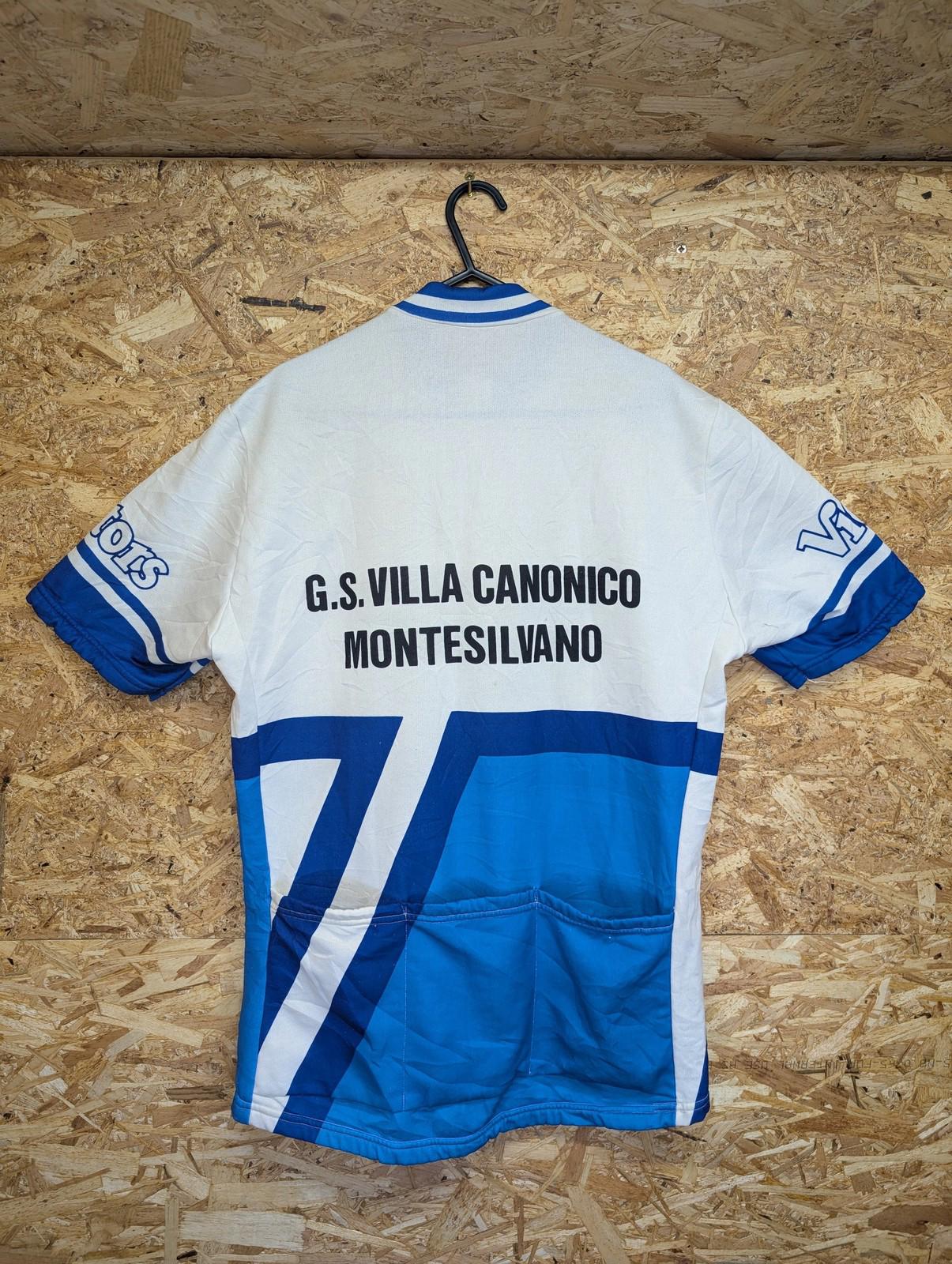 Vintage Victors Cycling Jersey Men Unisex Medium Half Zip Blue White Graphic Top