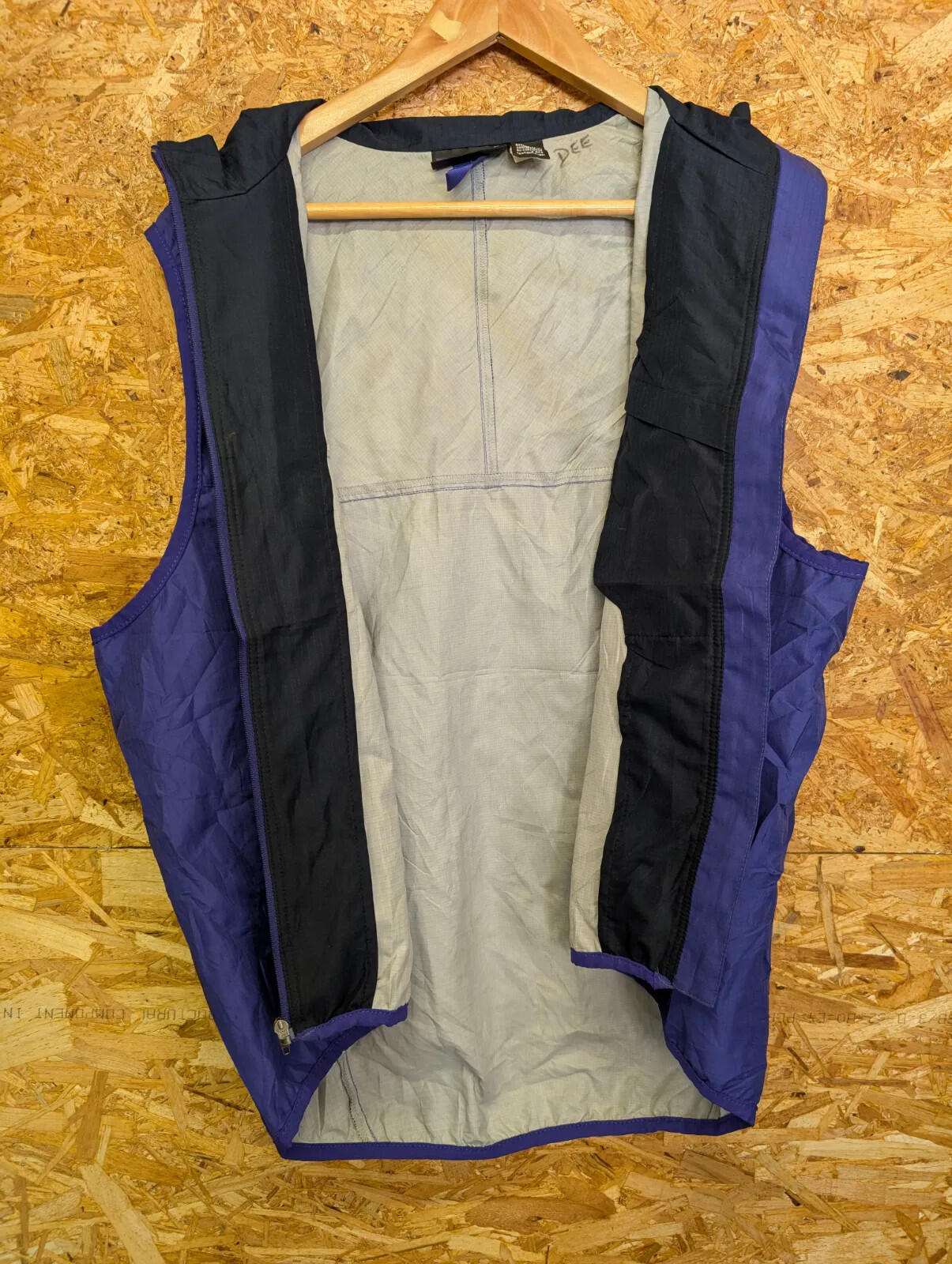 Vintage Patagonia Windbreaker Vest Mens Large Blue Ripstop Full Zip Lightweight
