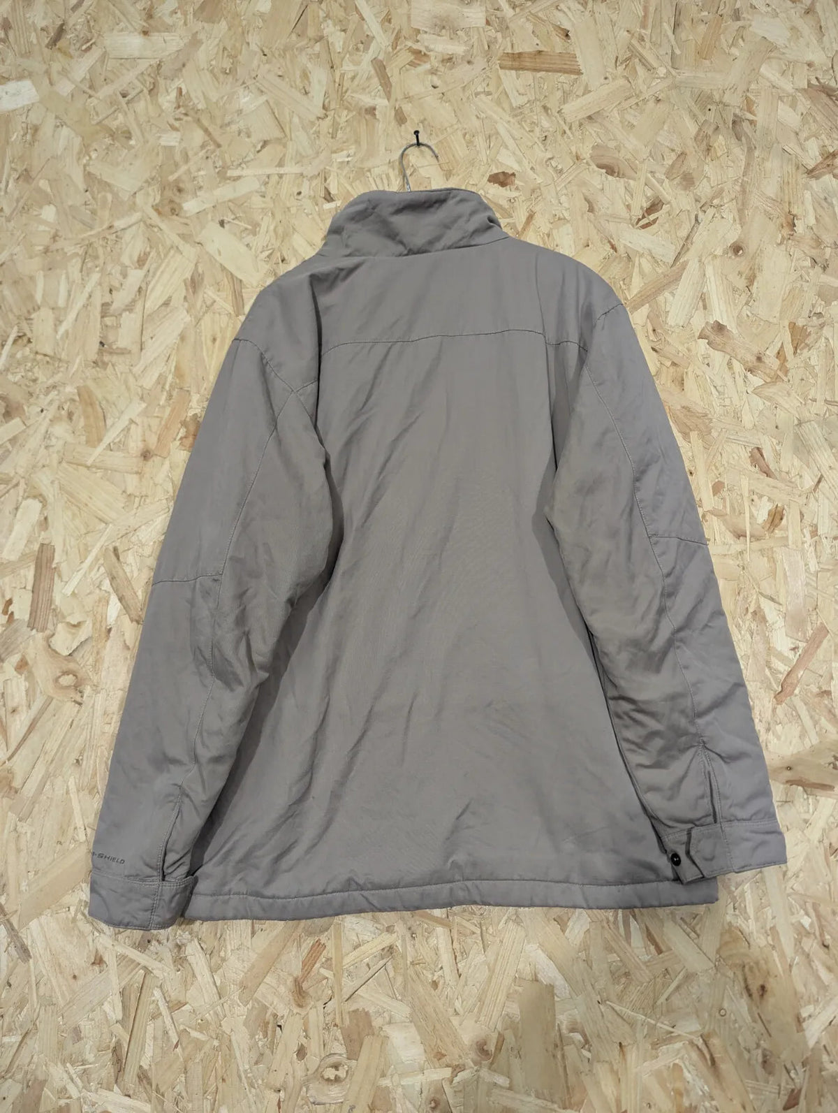 Columbia Fleece Lined Jacket Mens Large Beige Grey Omni Shield Walking Hiking