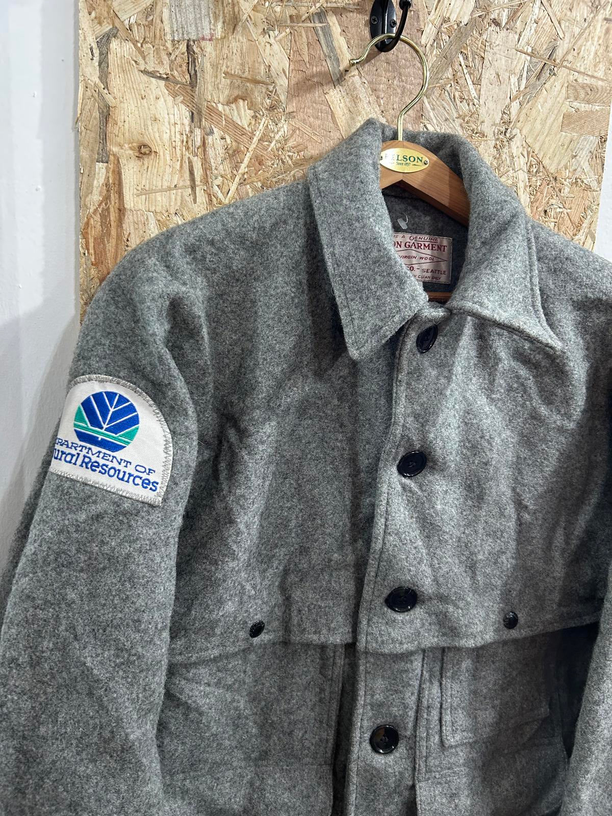 Filson Double Mackinaw Size Medium 40 Wool Jacket Heather Grey Made USA Lot 83