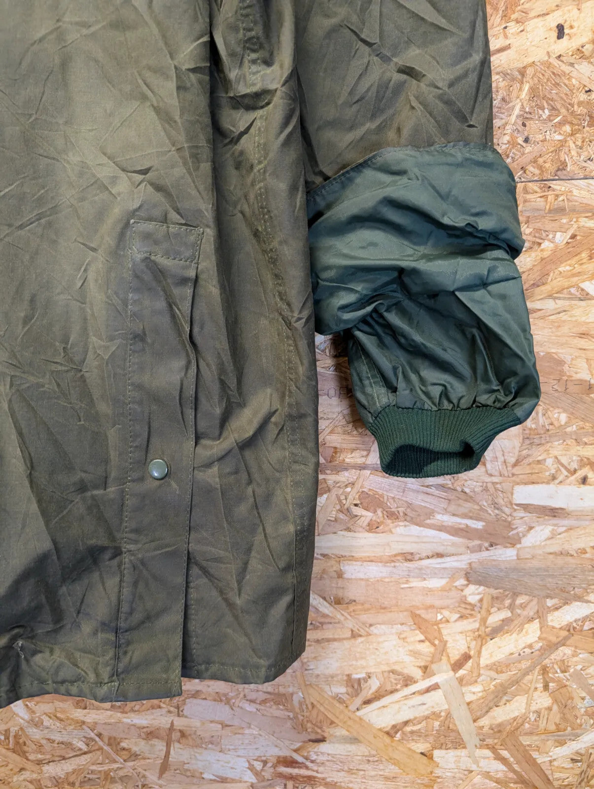 80s Barbour A100 Bedale Wax Jacket Men Large Green Cord Collar 1 Royal Warrant