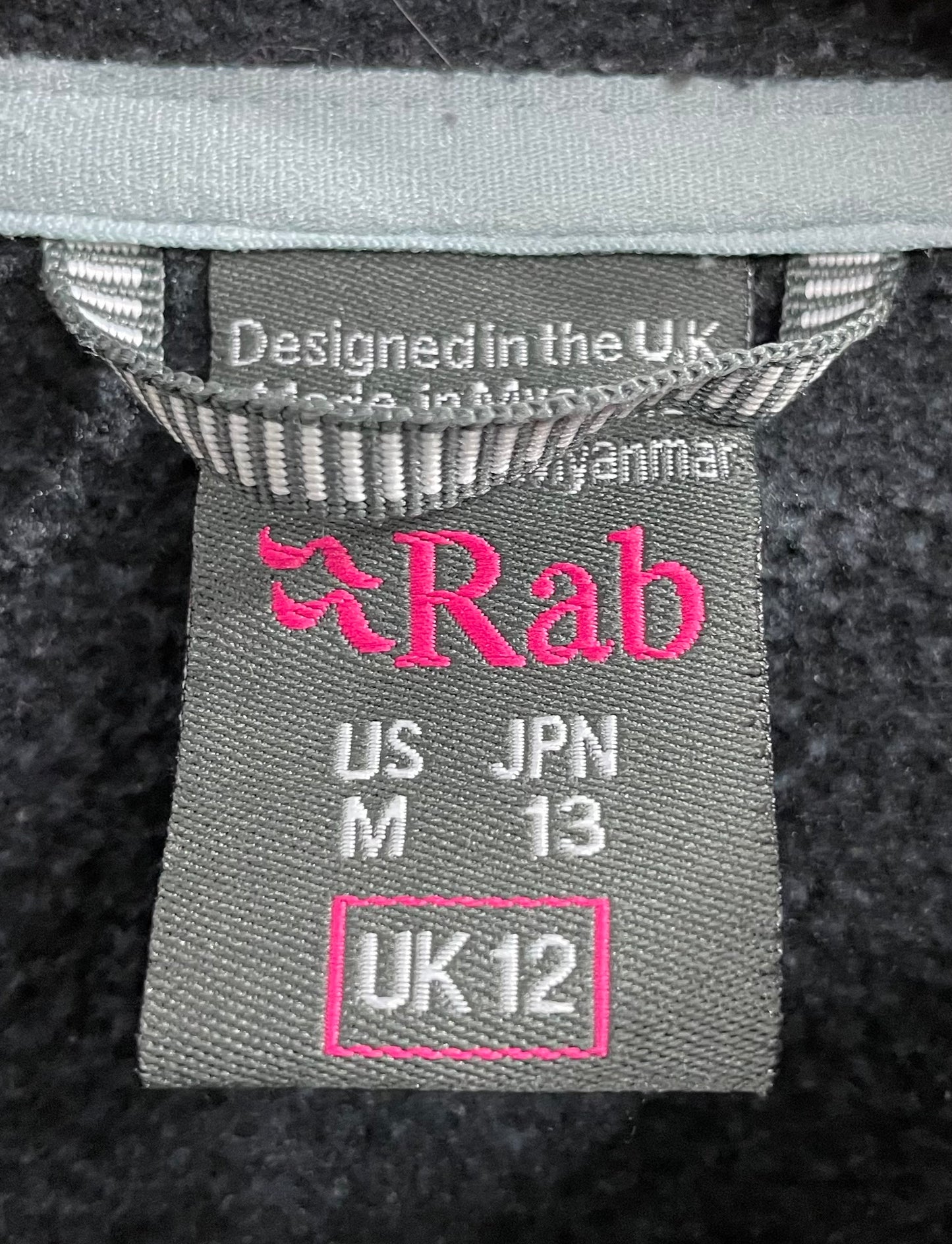 Rab Capacitor Hoody Jacket Women’s Grey Blue Hoodie Pockets Waffle QFF-03 UK 12