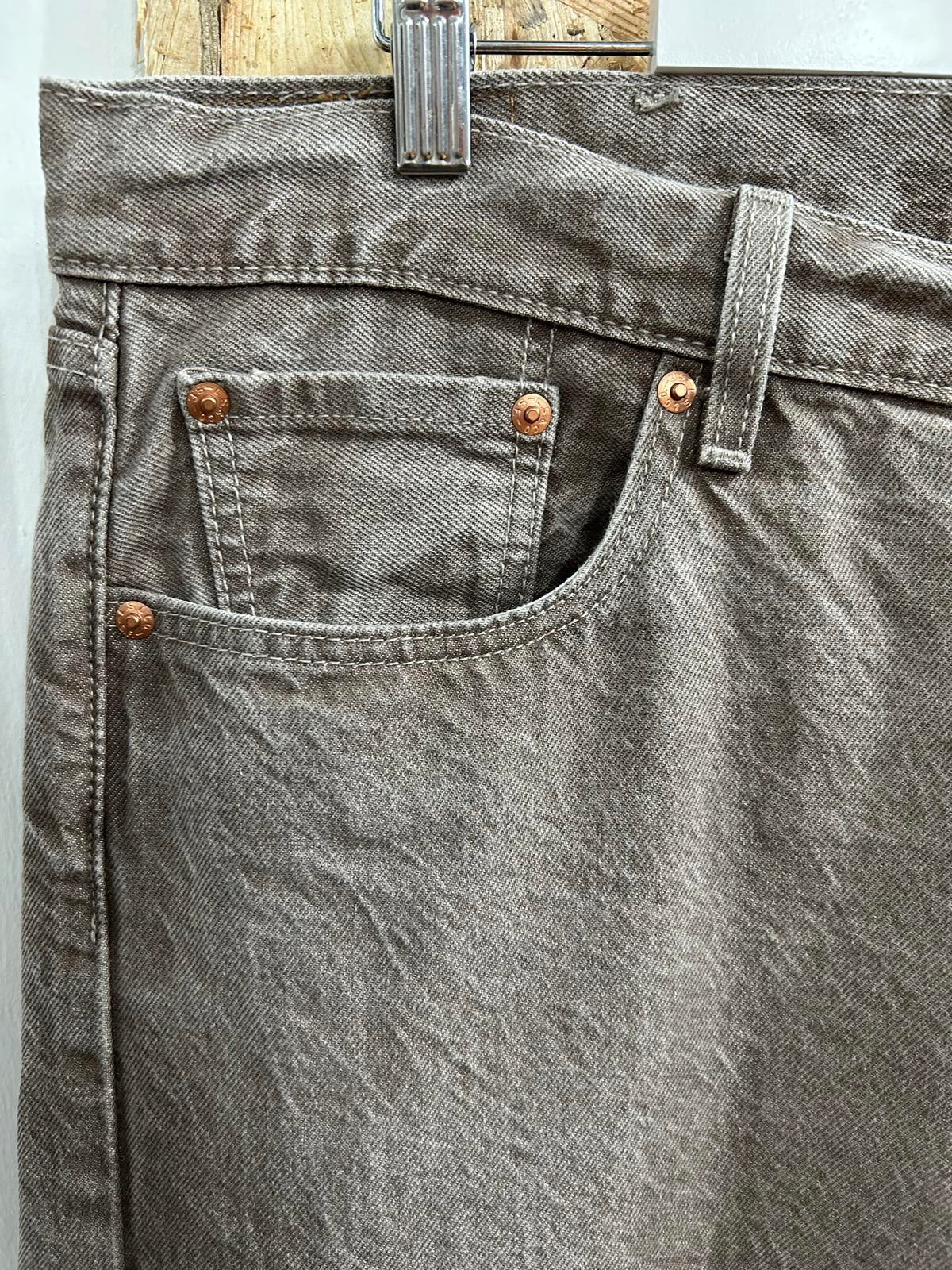 Levis 501 Fresh Produce Jeans W38 L31 Tall Beige Brown Denim Button Fly LVC