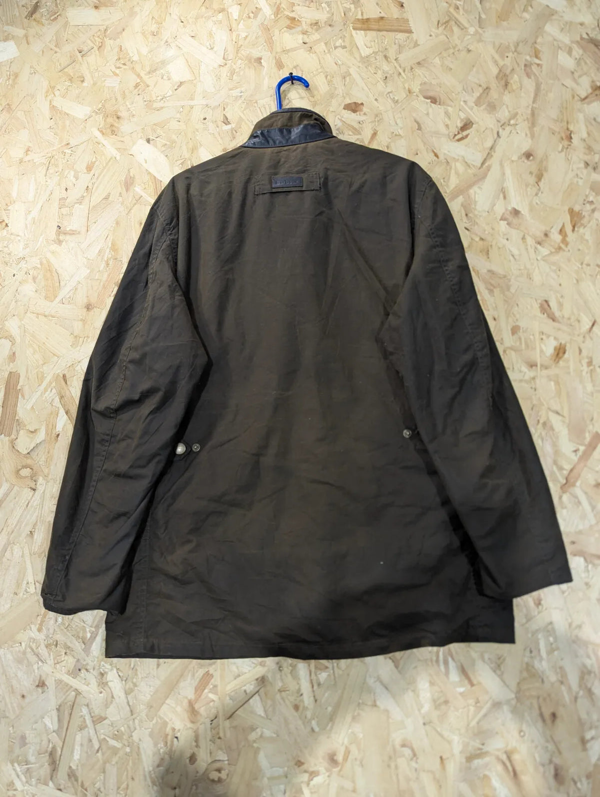 Barbour Prestbury Wax Jacket Mens Medium Khaki Green Brown Padded Cord Collar