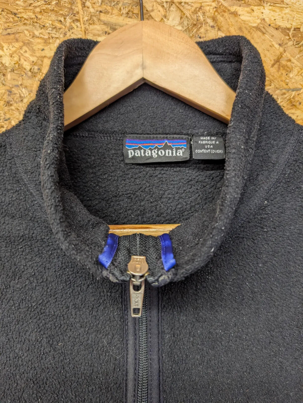 Vintage Patagonia Vest Fleece Mens Medium Black Full Zip USA Made 90s Gilet