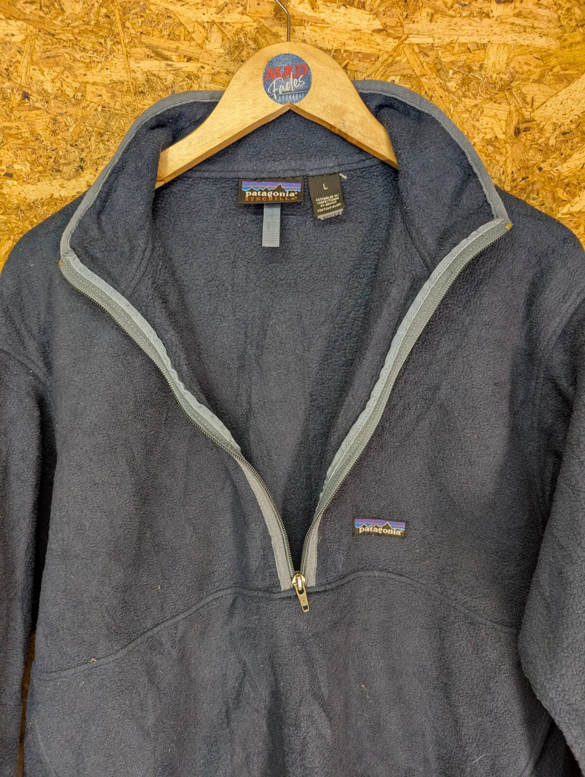 Vintage Patagonia Synchilla Marsupial Fleece Mens Large 1/4 Zip Teal Blue Y2K