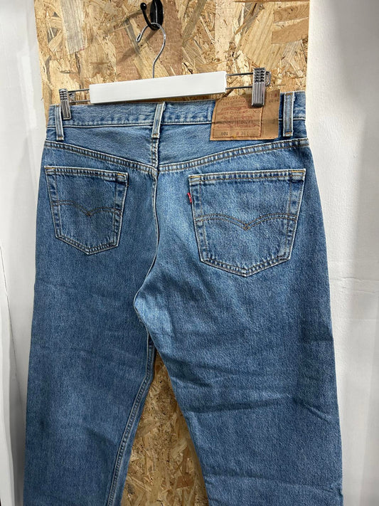 Levis 501 Jeans W36 L26 Made in USA Vintage 90s Mid Wash Blue Denim