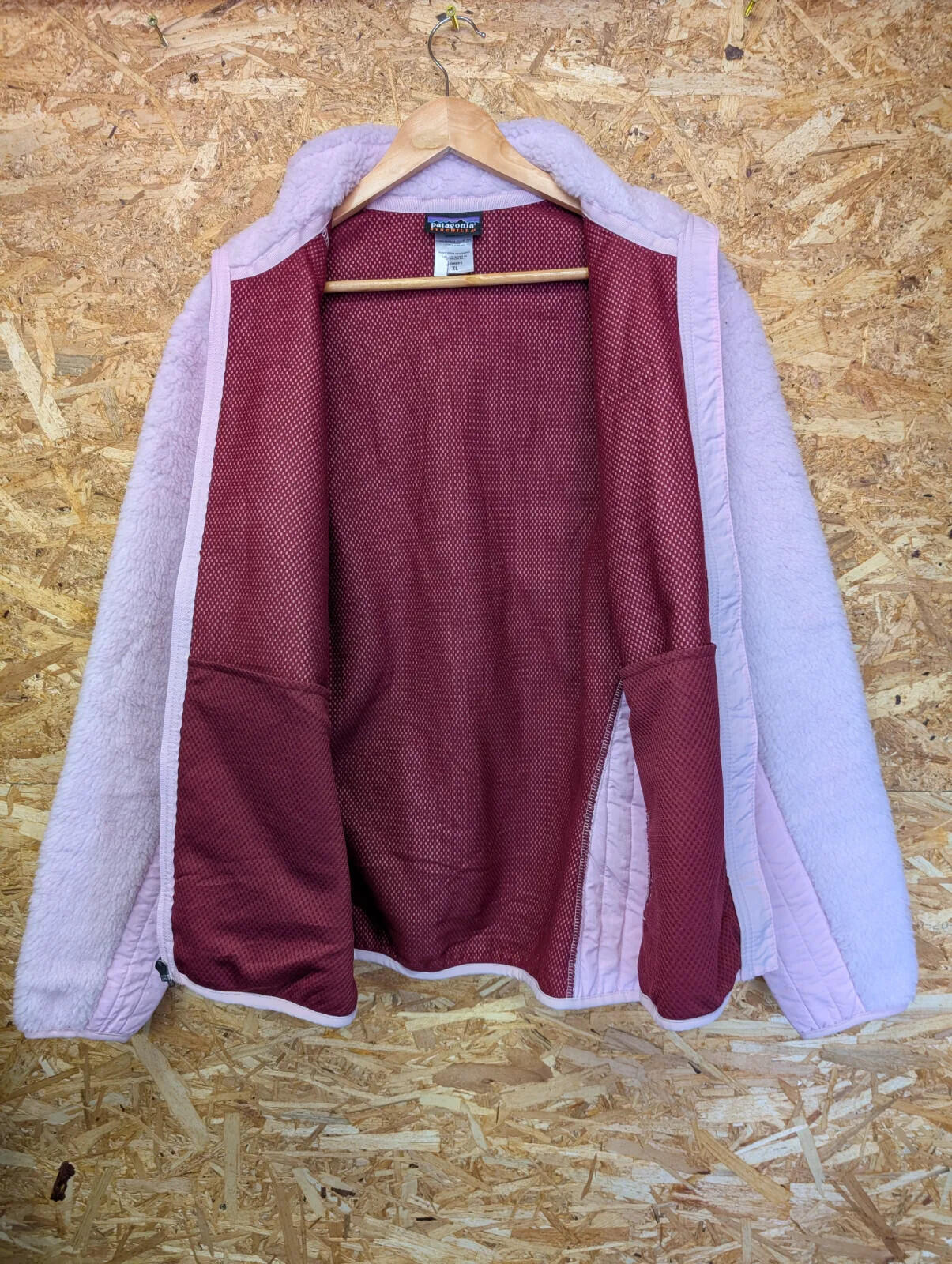 Patagonia Retro-X Fleece Jacket Womens XL Light Pink Full Zip Synchilla Sherpa