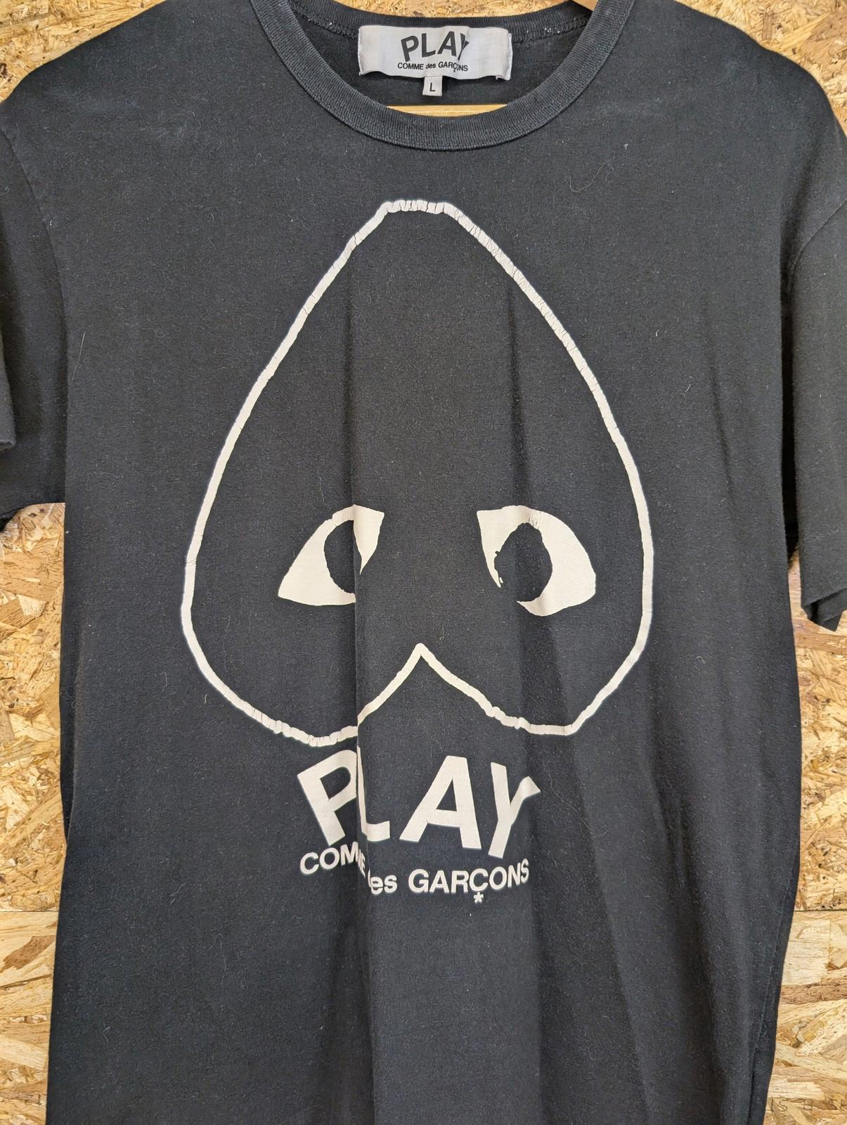 Comme des Garçons PLAY T-Shirt Large Men Inverted Heart Outline Black Cotton
