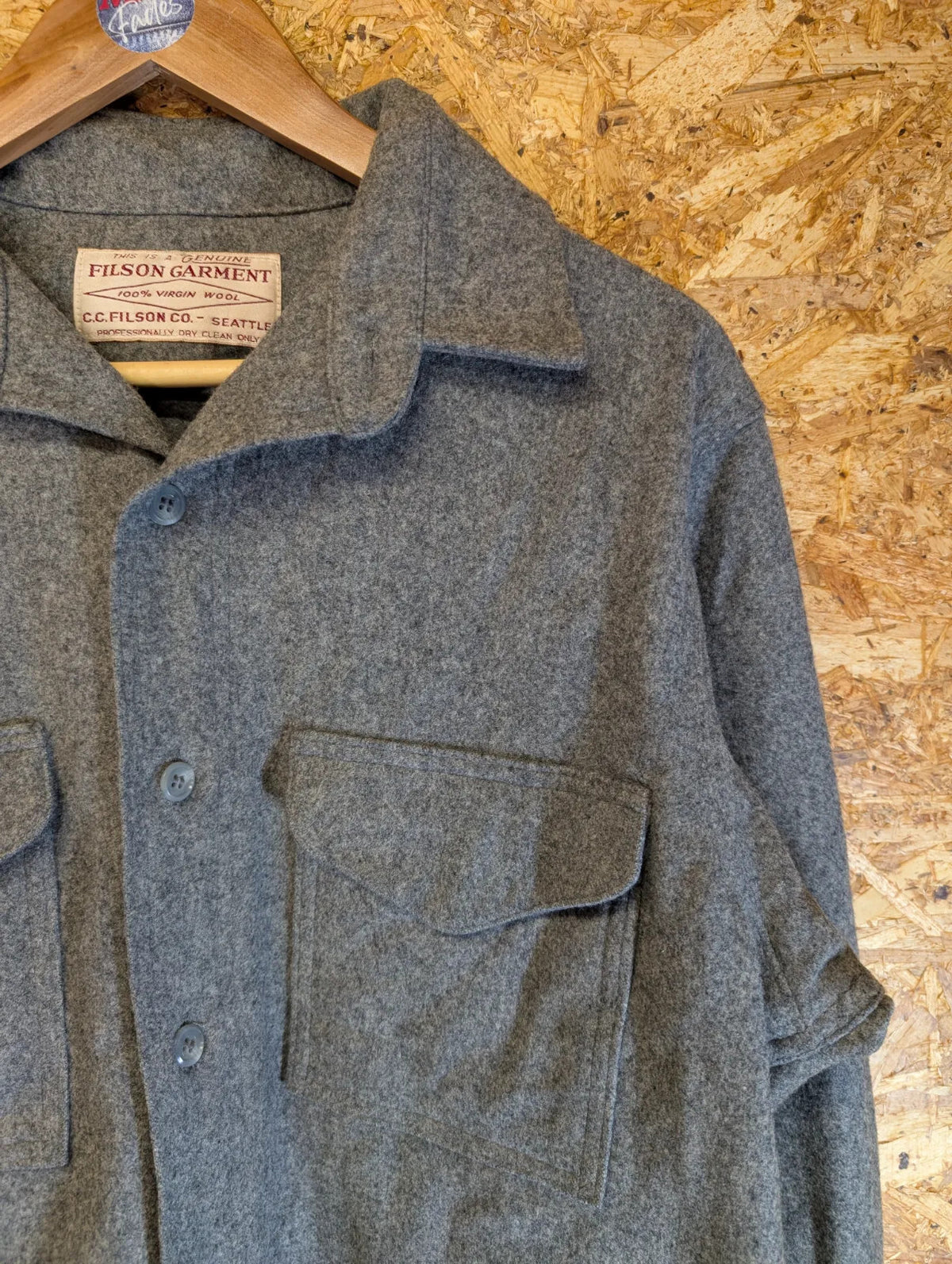 Filson Wool Jac Shirt Mens Large Made USA Cruiser Heather Grey Style 90 USA Made