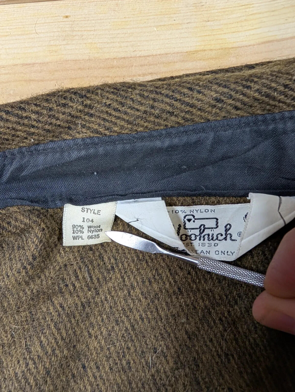 Vintage Woolrich Overshirt Jacket Mens Brown Wool Workwear USA 80s Mackinaw