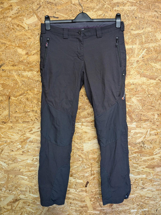 Montane Trousers UK 12 W32 Women Terra Stretch Hiking Black Zip Pockets