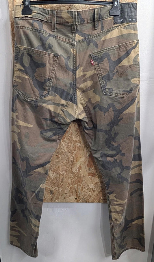 Levis 511 Jeans W38 L32 Men Camouflage Slim Fit Camo Utility Cotton Chino