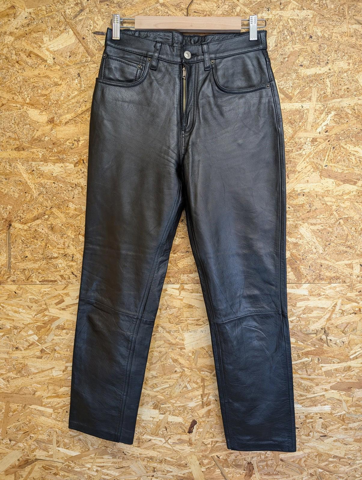 Levis Leather Trousers 29W 34L Women Black Tab Vintage 90s