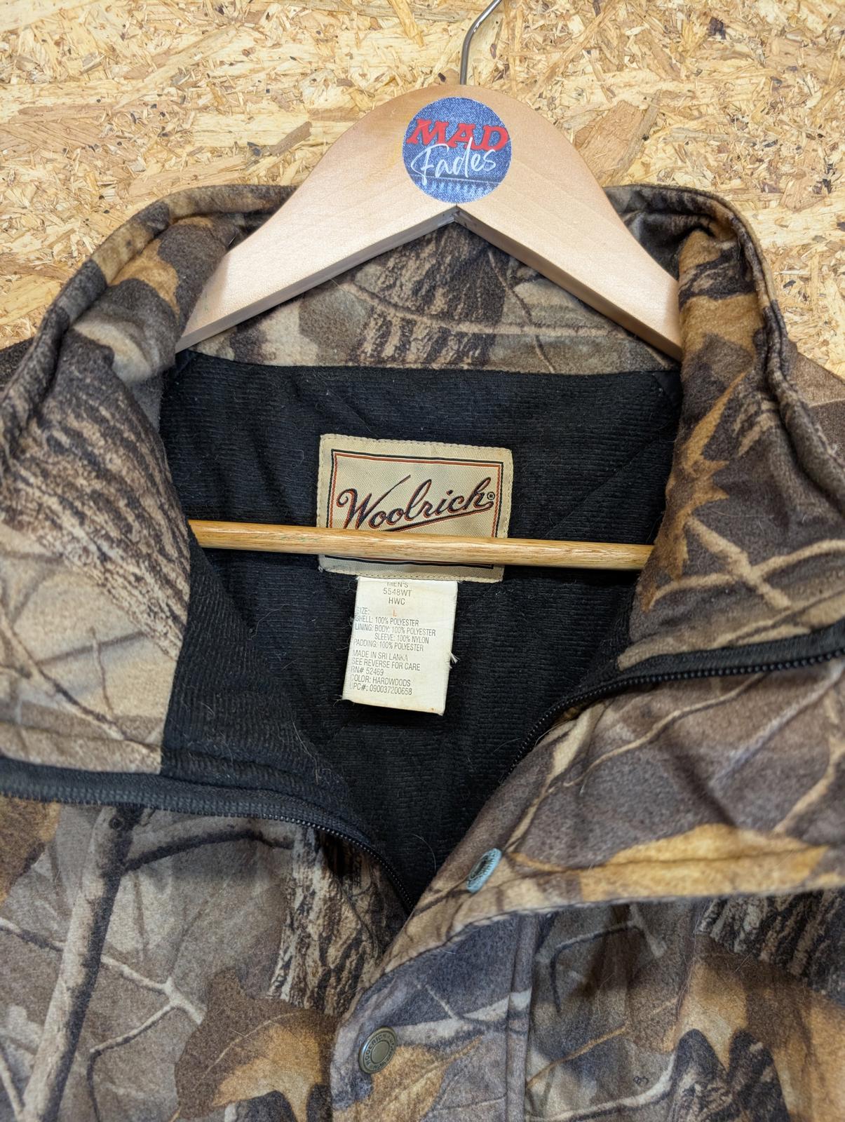 Woolrich Size Large Jacket Camo Real Tree Bomber Shell Puffa Vintage 90s
