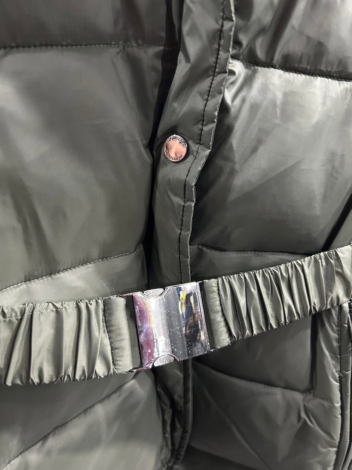 Monsoon Laurel Coat Women Medium 10-12 Forest Green Quilted Puffer Hooded Jacket