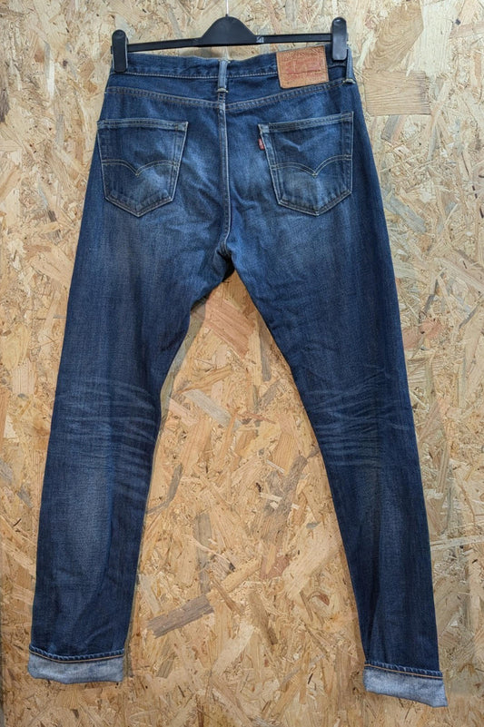 Levis 511 Slim Jeans W34 L34 Men Selvedge Big E Tab Navy Blue Denim Premium