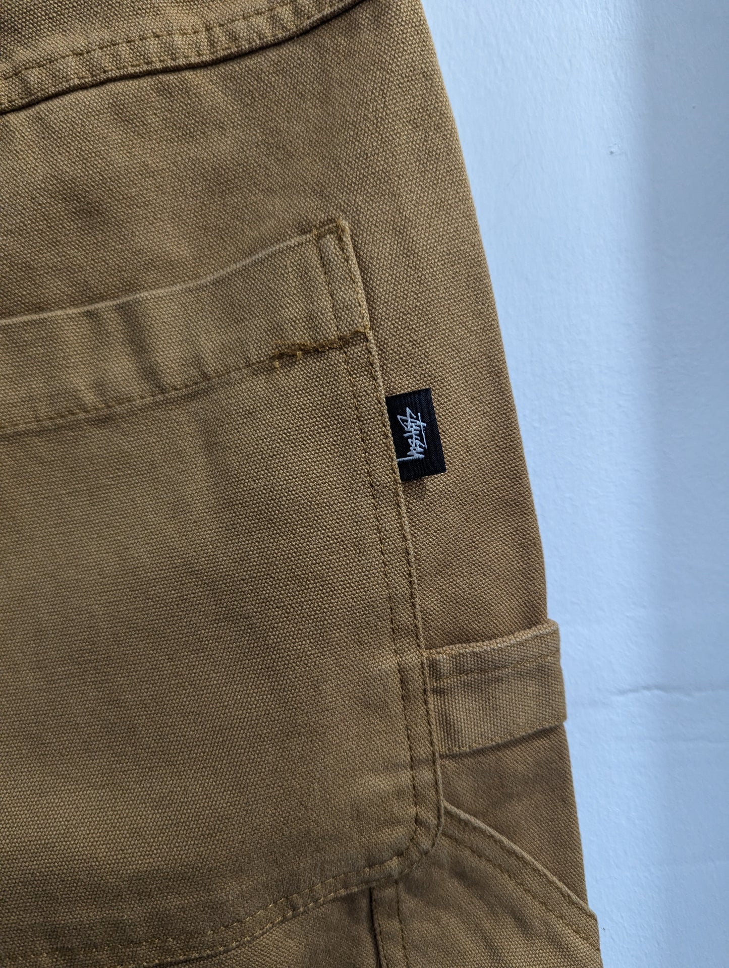 Stussy Carpenter Skate Pants Tan Duck Brown Canvas Chino Trousers Cargo Mens W34