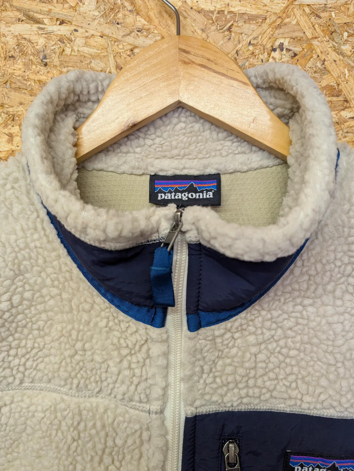 Patagonia Oatmeal Retro-X Pile Fleece Large Vest Zip Cream Gilet Bodywarmer