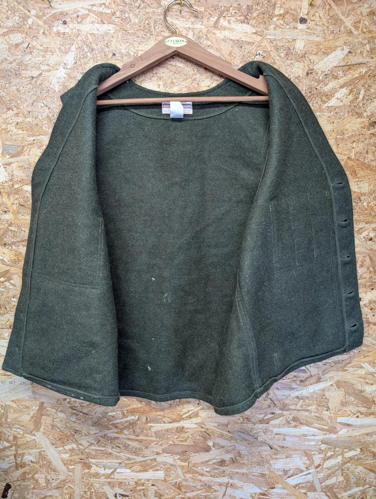 Filson Mackinaw Wool Vest Button Up Mens 3XL 48 Forest Green USA Made Style 20