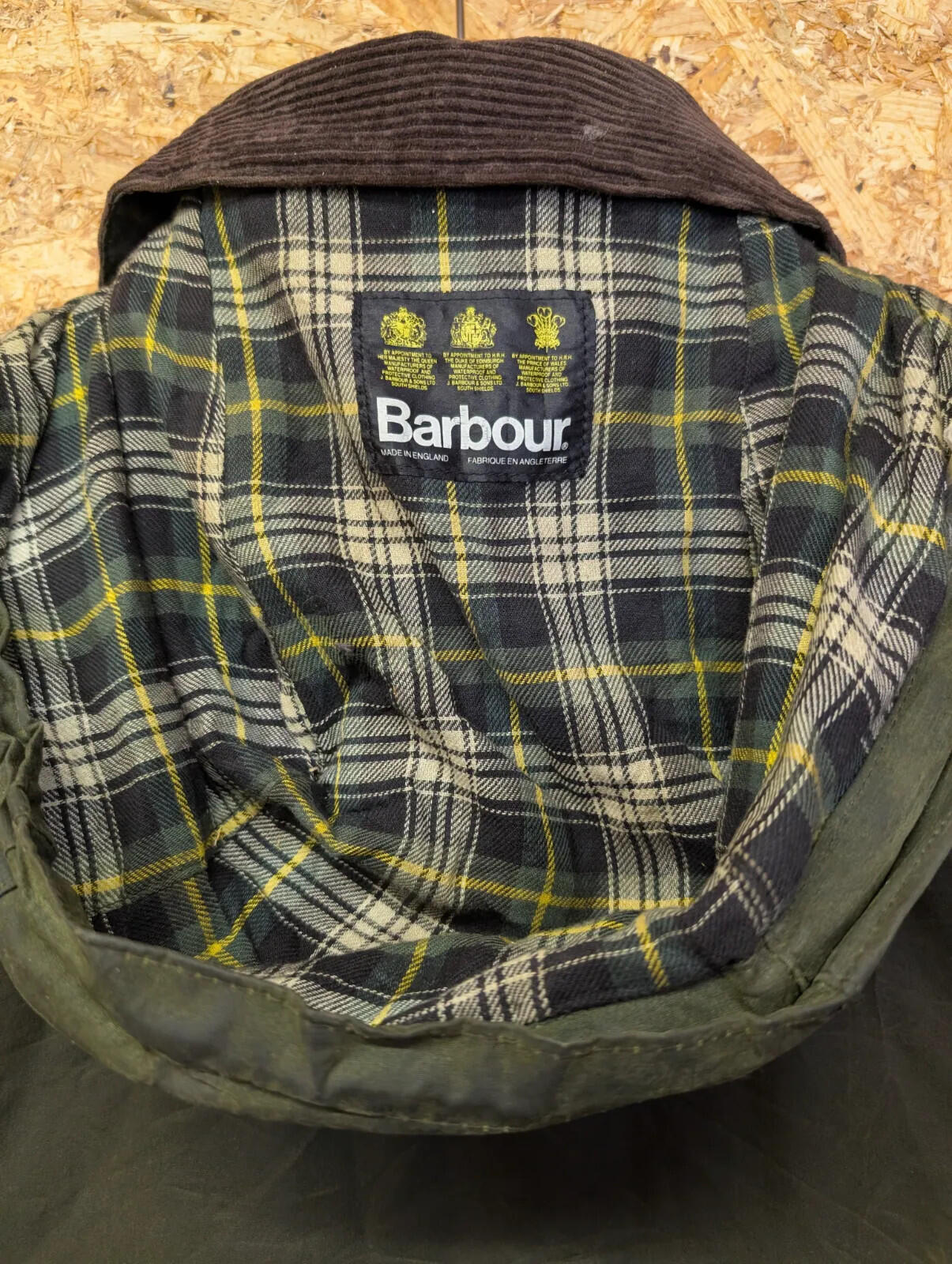 Vintage Barbour Northumbria A400 Waxed Jacket Mens XL C44 Olive Green Hooded 90s