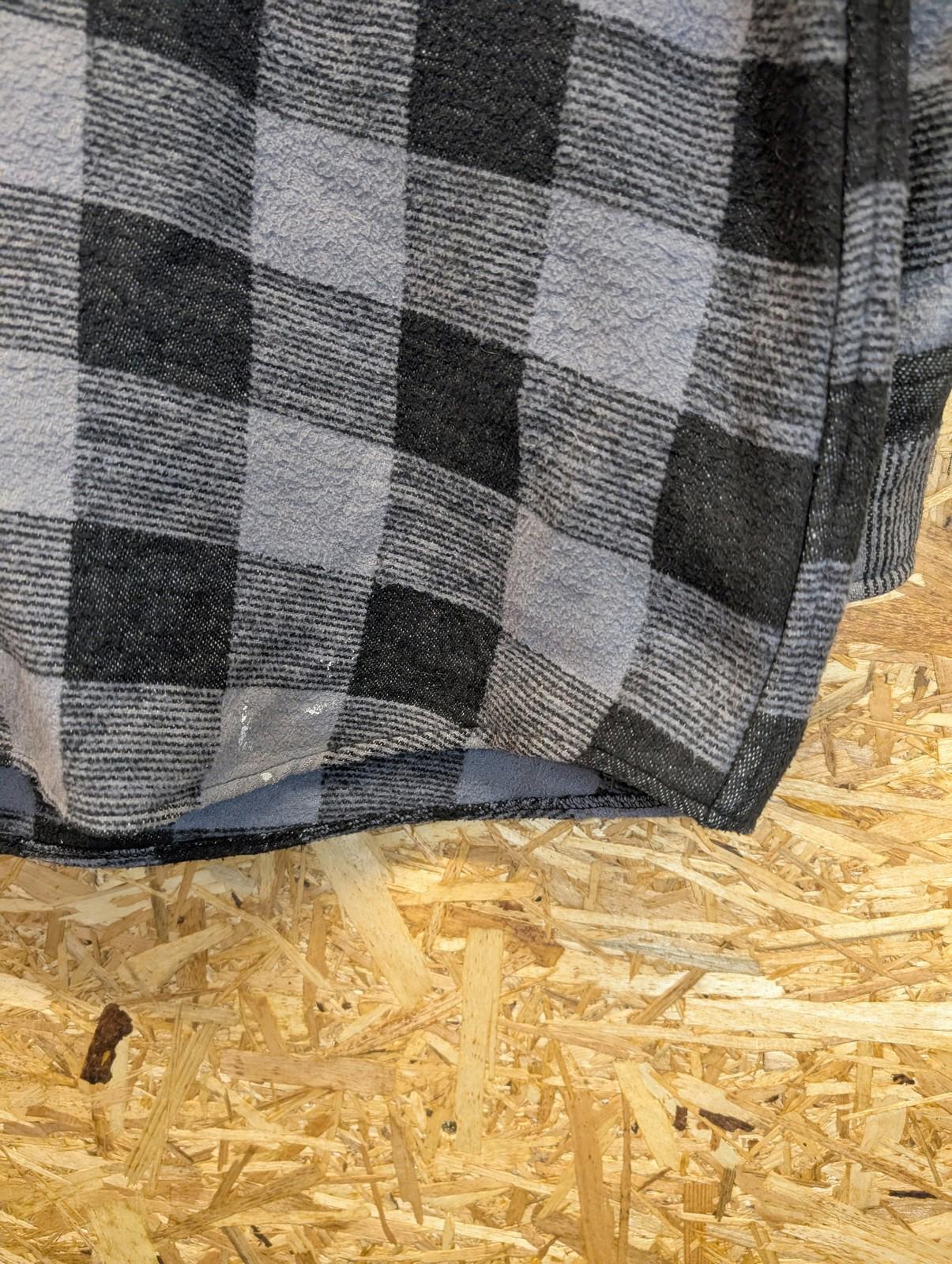 Dickies Over Shirt XL Mens Heavy Check Button-Up Grey Black Work Flannel Plaid