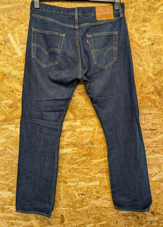 Levis 501 Blue Jeans W33 L30 Men Premium Big-E Red Tab Straight Leg Blue Denim