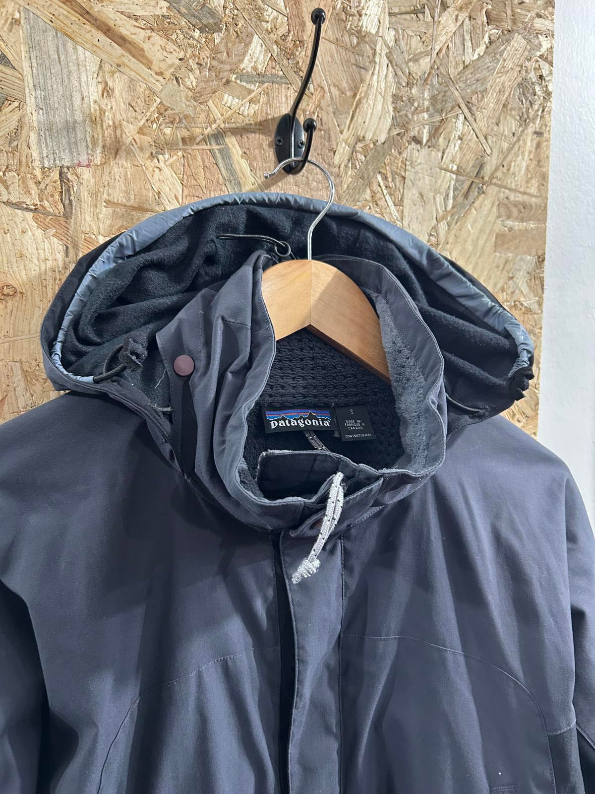 Vintage Patagonia Stretch Boundary Jacket Mens Size Small Grey Blue Fleece Parka
