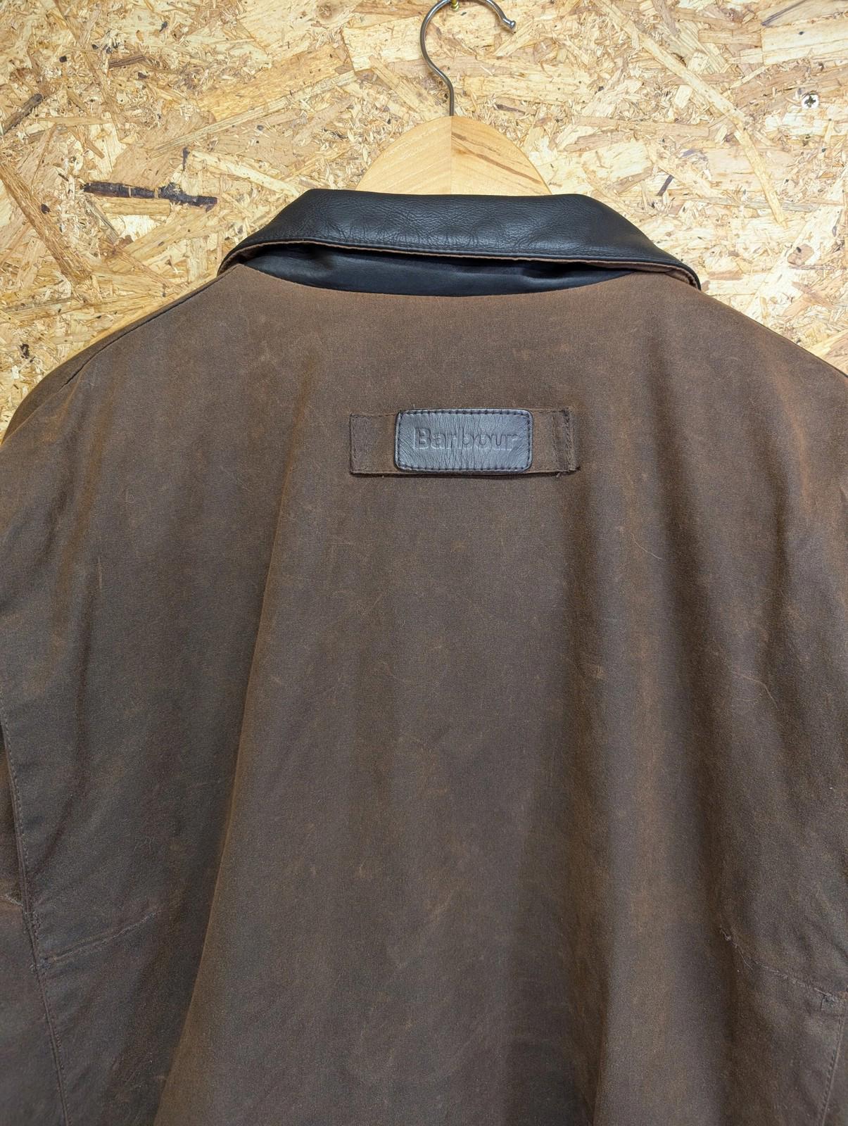 Barbour Bushman Jacket Large Men Waxed Cotton Brown England Made Tartan Leather