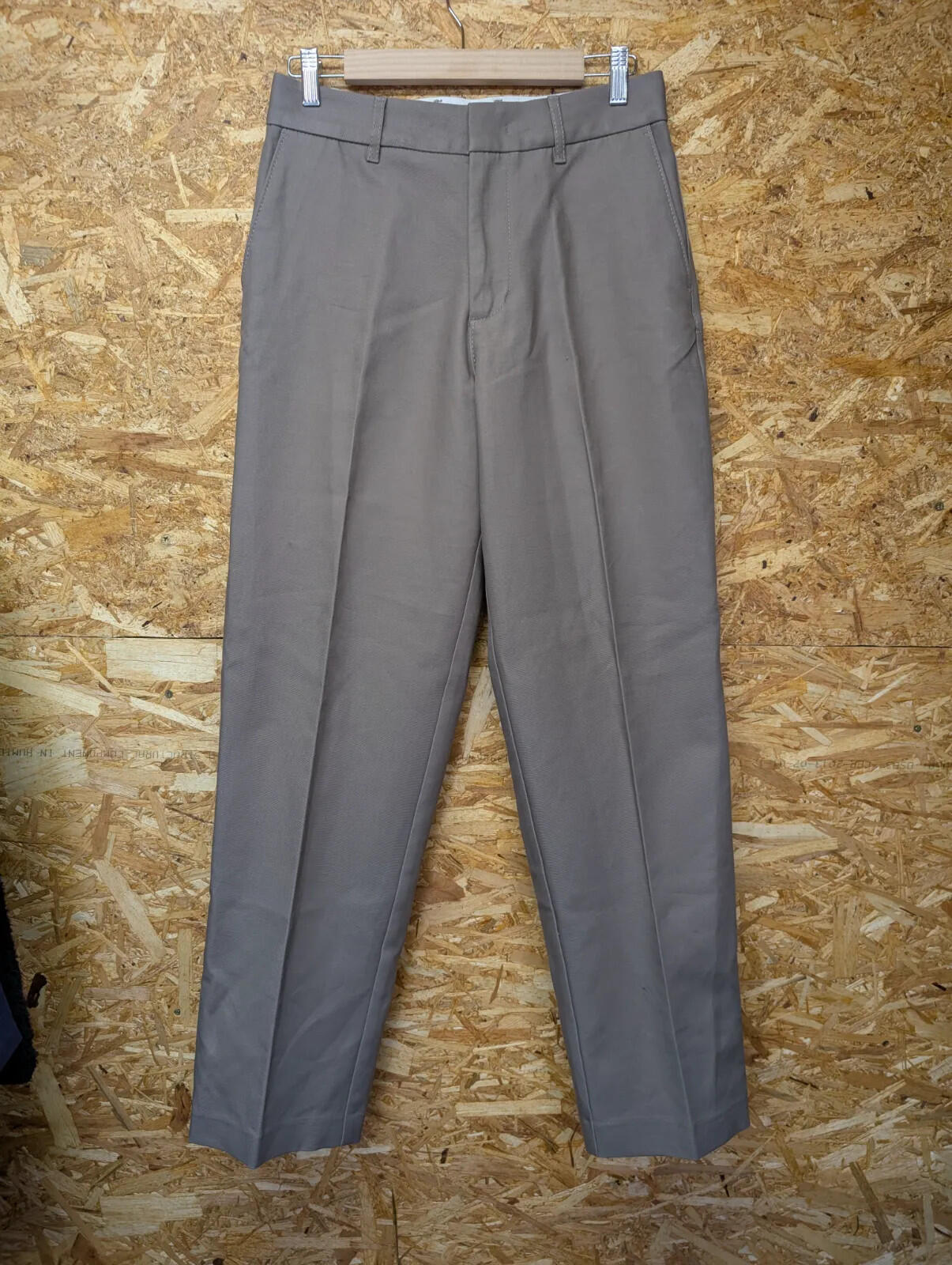 Emporio Armani Trousers Mens W30 L32 Beige Taupe Tailored Flat Formal Canvas
