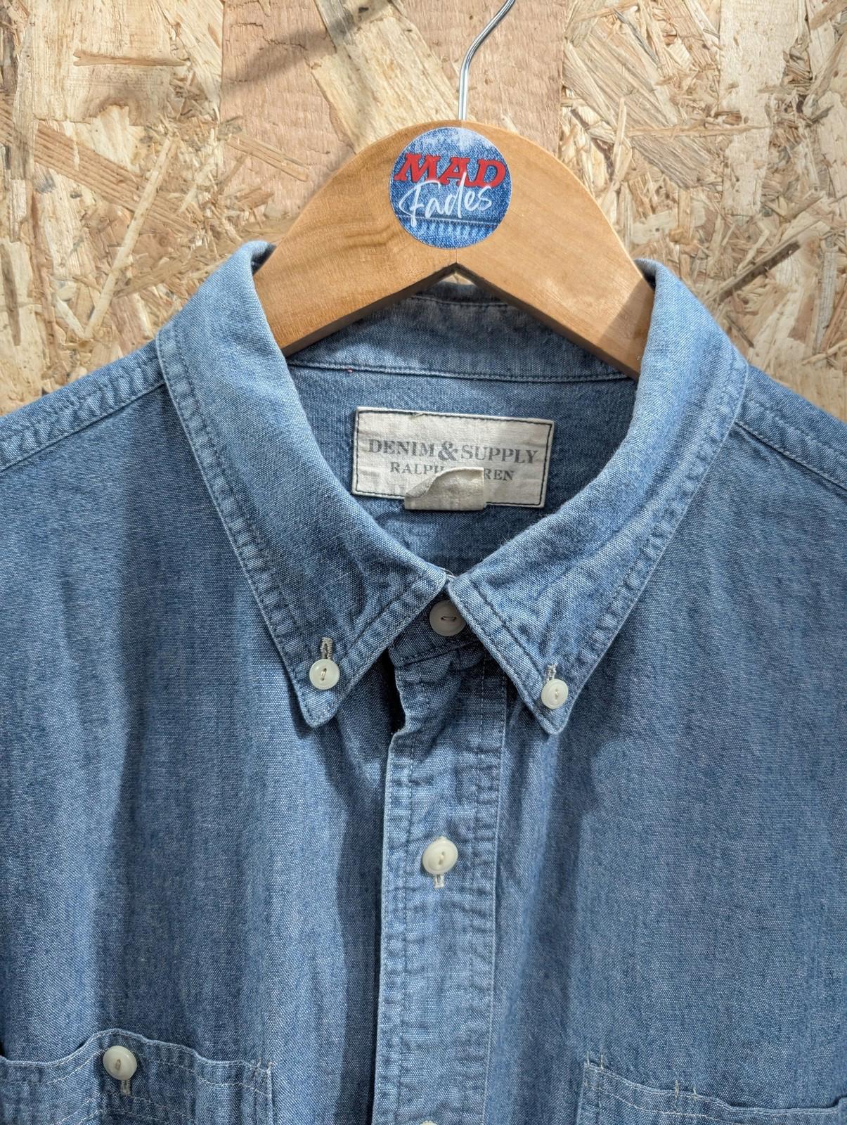 Ralph Lauren Denim Shirt Mens Large Long Sleeve Button-Up Casual Light Blue