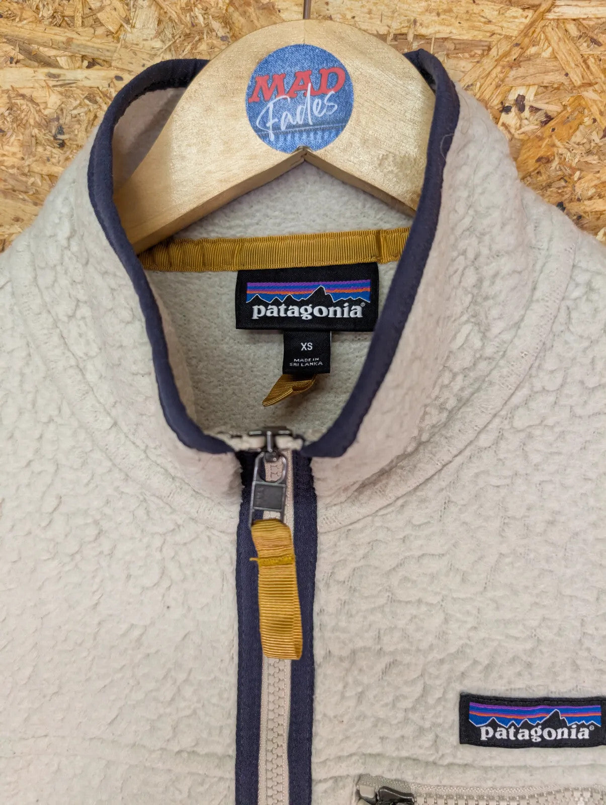 Patagonia Oatmeal Retro-X Pile Fleece Womens XS Vest Zip Cream Gilet Bodywarmer