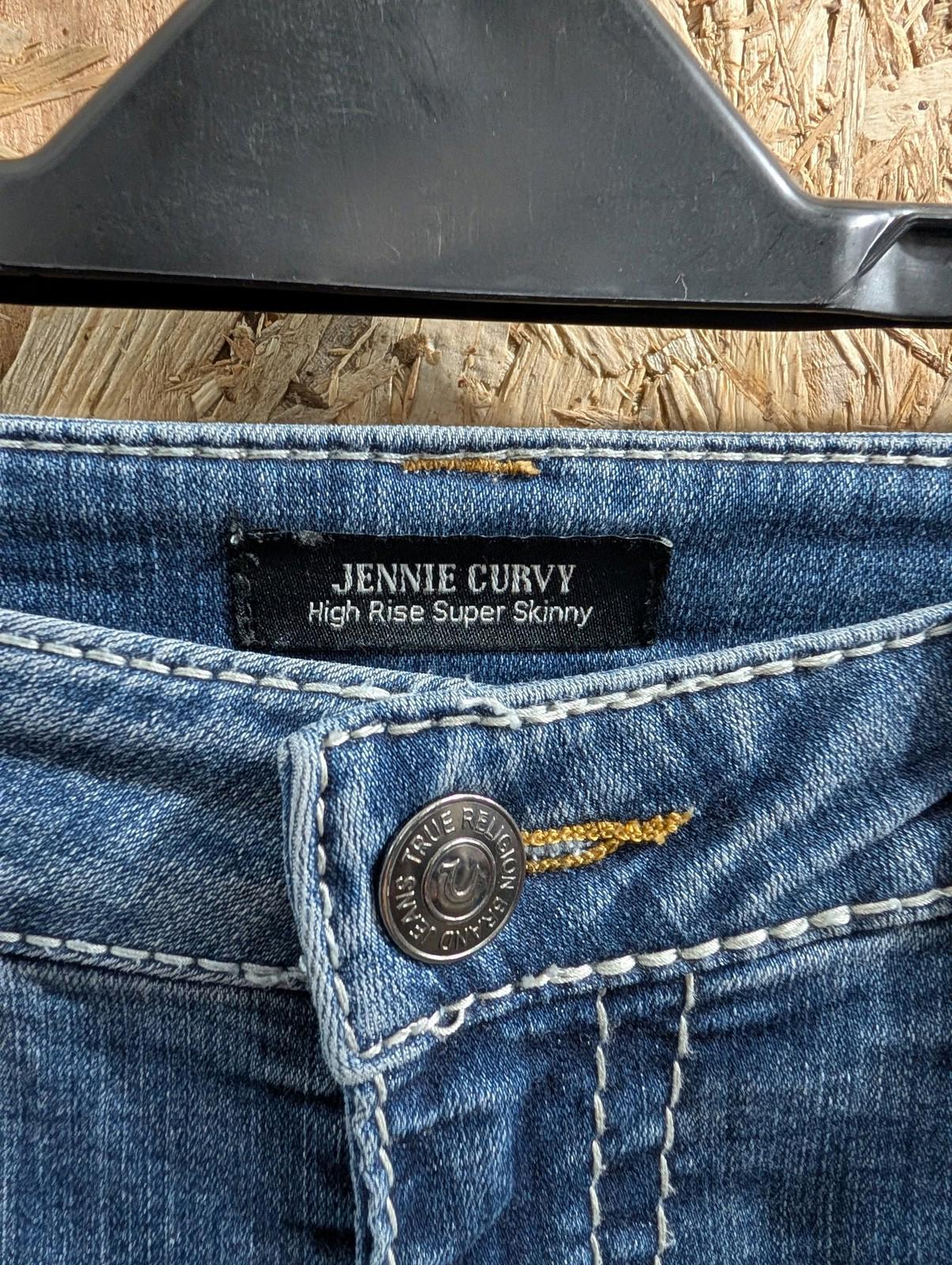 True Religion Jeans W31 L29 Women High Rise Super Skinny Navy Blue Jennie Curvy