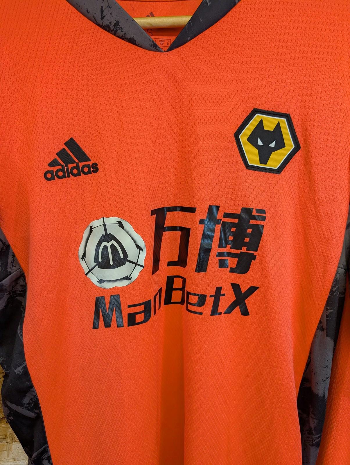 Adidas Wolverhampton Wanderers Football Shirt Mens Small Wolves Goalkeeper