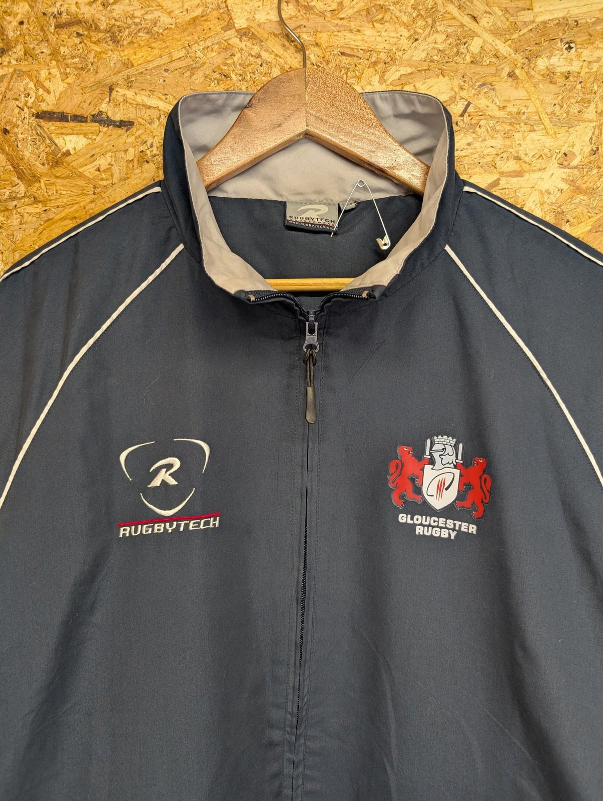 Rugbytech Gloucester Rugby Jacket XL Men Navy Blue Zip Jewson Lightweight