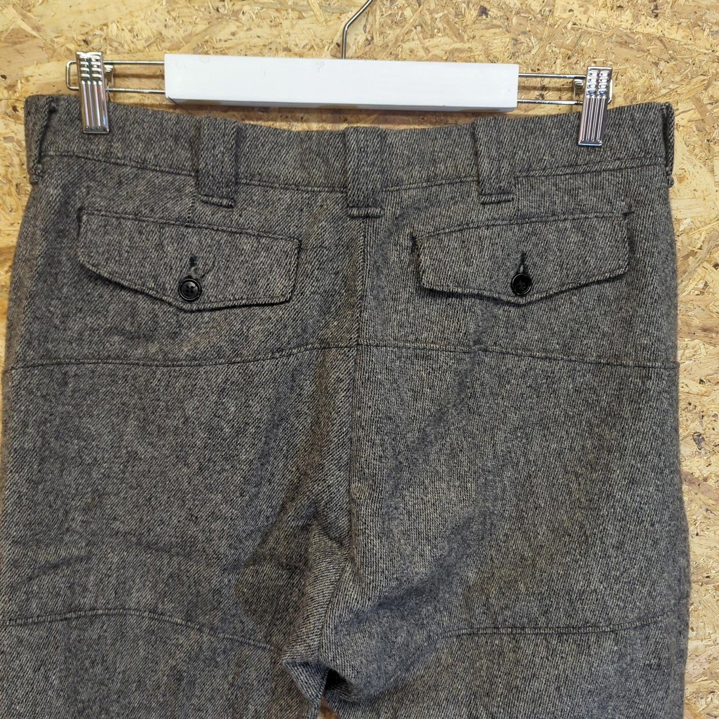 1970s Woolrich Grey Wool Plaid Hunting 3/4 Pants Workwear Vintage Pantaloons 32