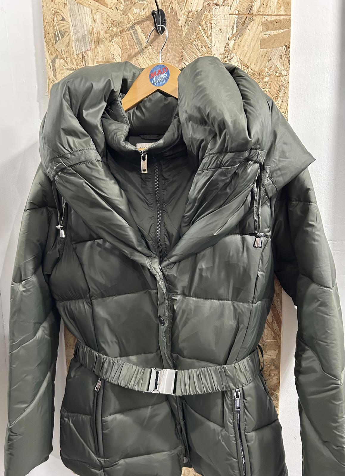 Monsoon Laurel Coat Women Medium 10-12 Forest Green Quilted Puffer Hooded Jacket