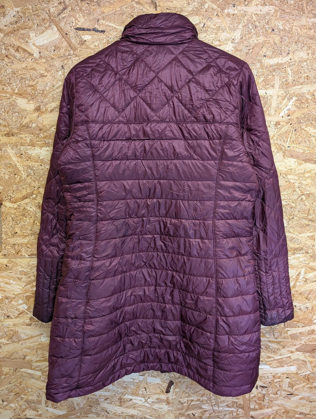 Patagonia Radalie Parka Women Large Burgundy Nano Puff Long-Line Quilt Full Zip