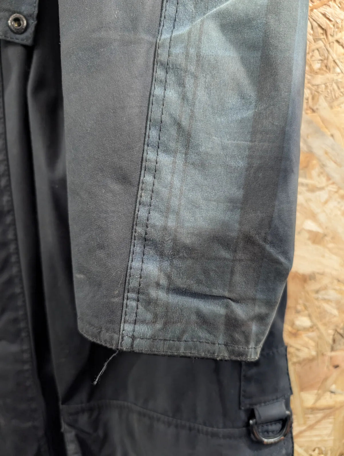 Barbour Digby Jacket Mens Medium Navy Waxed Cotton Corduroy Collar Quilted