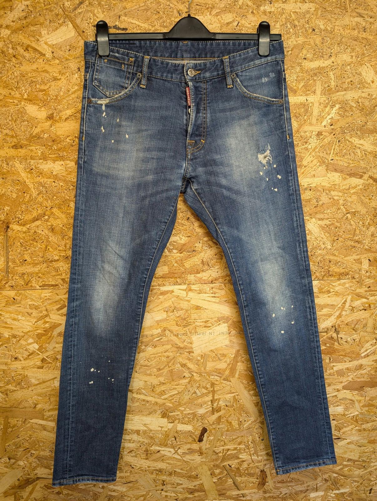 DSquared2 Jeans Size W32 L32 Men Distressed Navy Blue Denim Italy Slim Skinny
