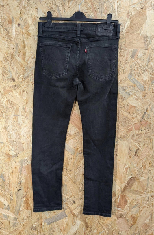 Levis 510 Skinny Jeans W30 L30 Men Black Rock Goth Stretch Zip Fly Red Tab