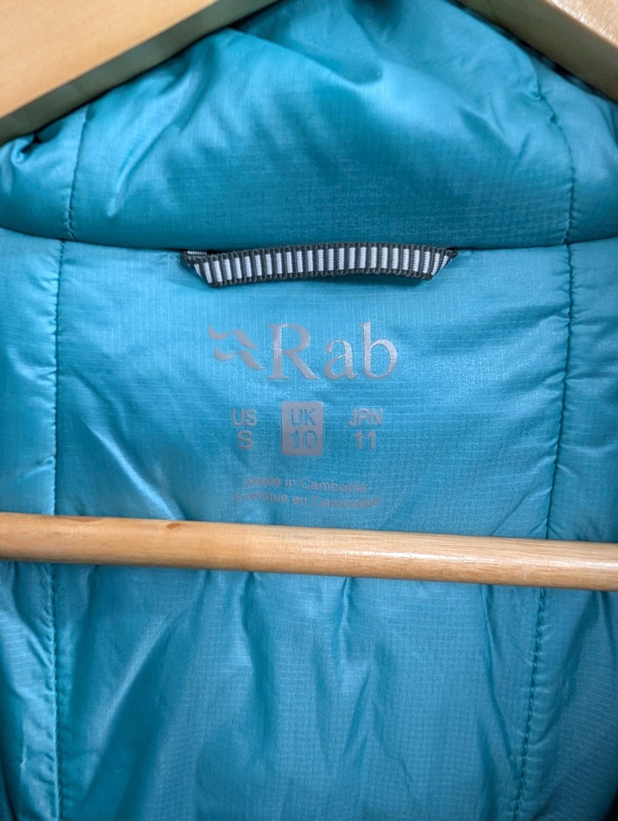 Rab Xenair Women Small 10 Jacket Hiking Walking Hooded Teal Blue Pertex Quantum