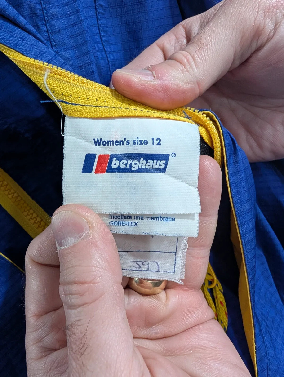 Vintage Berghaus Extrem Smock Jacket Women UK12 Blue Gore-Tex Waterproof 90s GTX