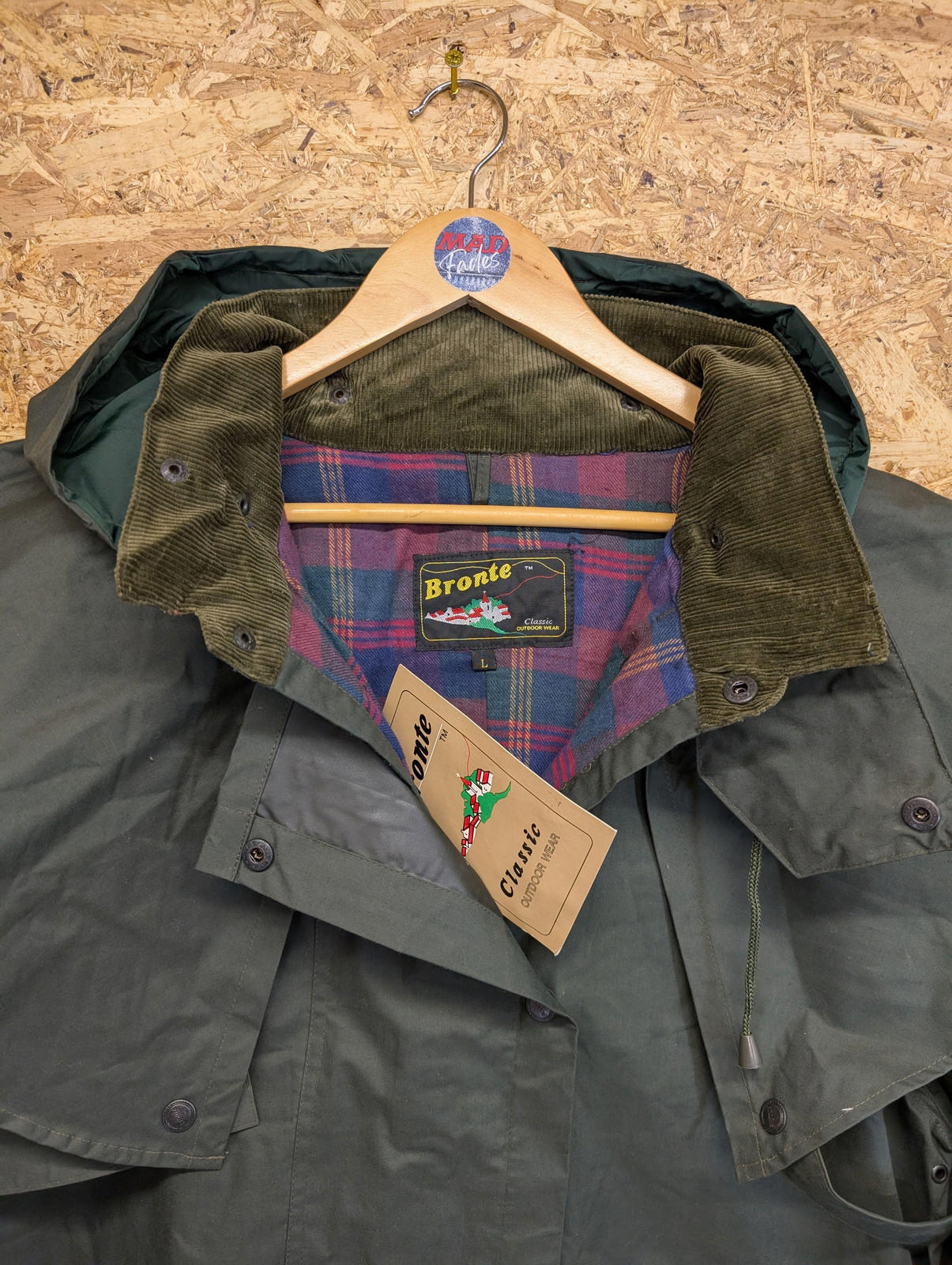 Bronte Stockman Coat Riding Long-Line Waterproof Cape Jacket Green Mens Large