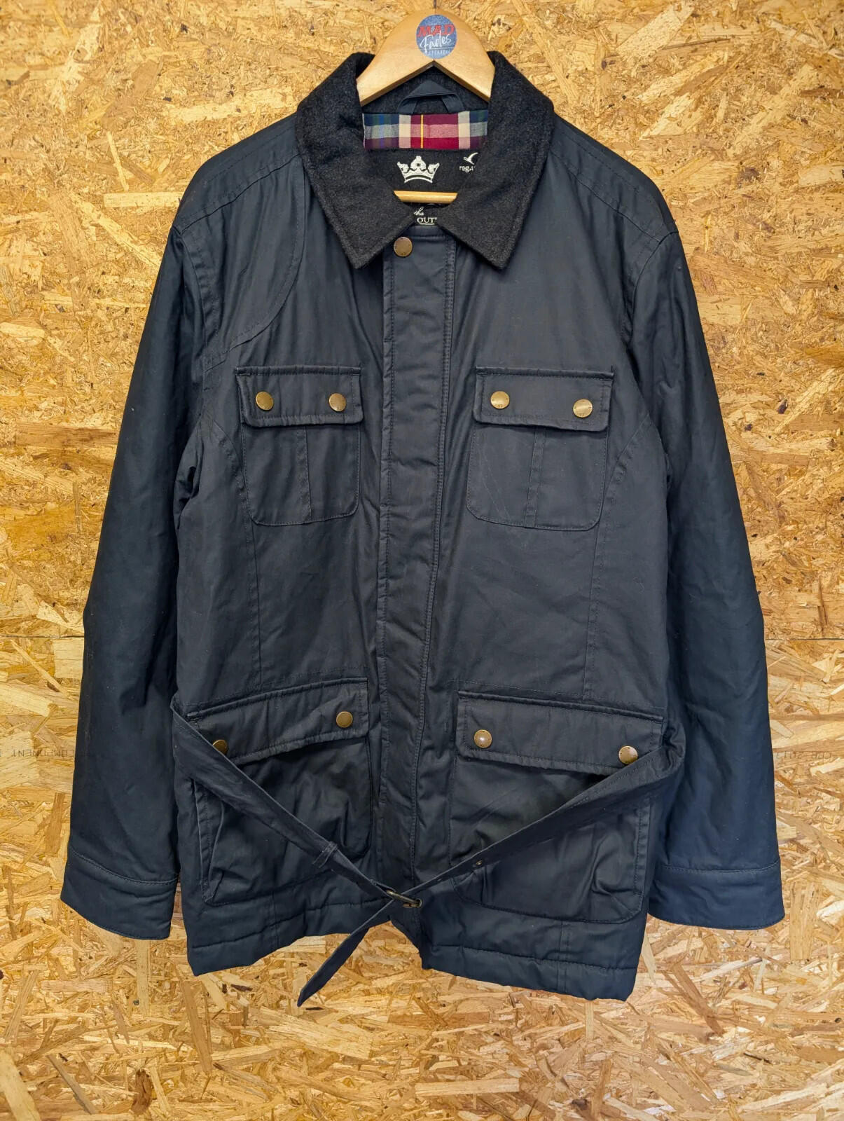 Howick The Hawker VI Field Jacket Mens Large Navy Cotton Full Zip Canvas Padded