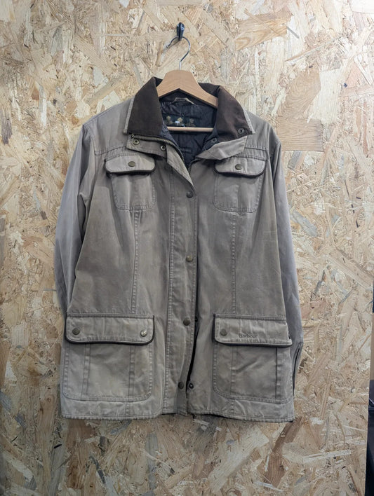 Barbour L1904 Monaco Utility Jacket Womens UK16 Mushroom Waterproof Breathable