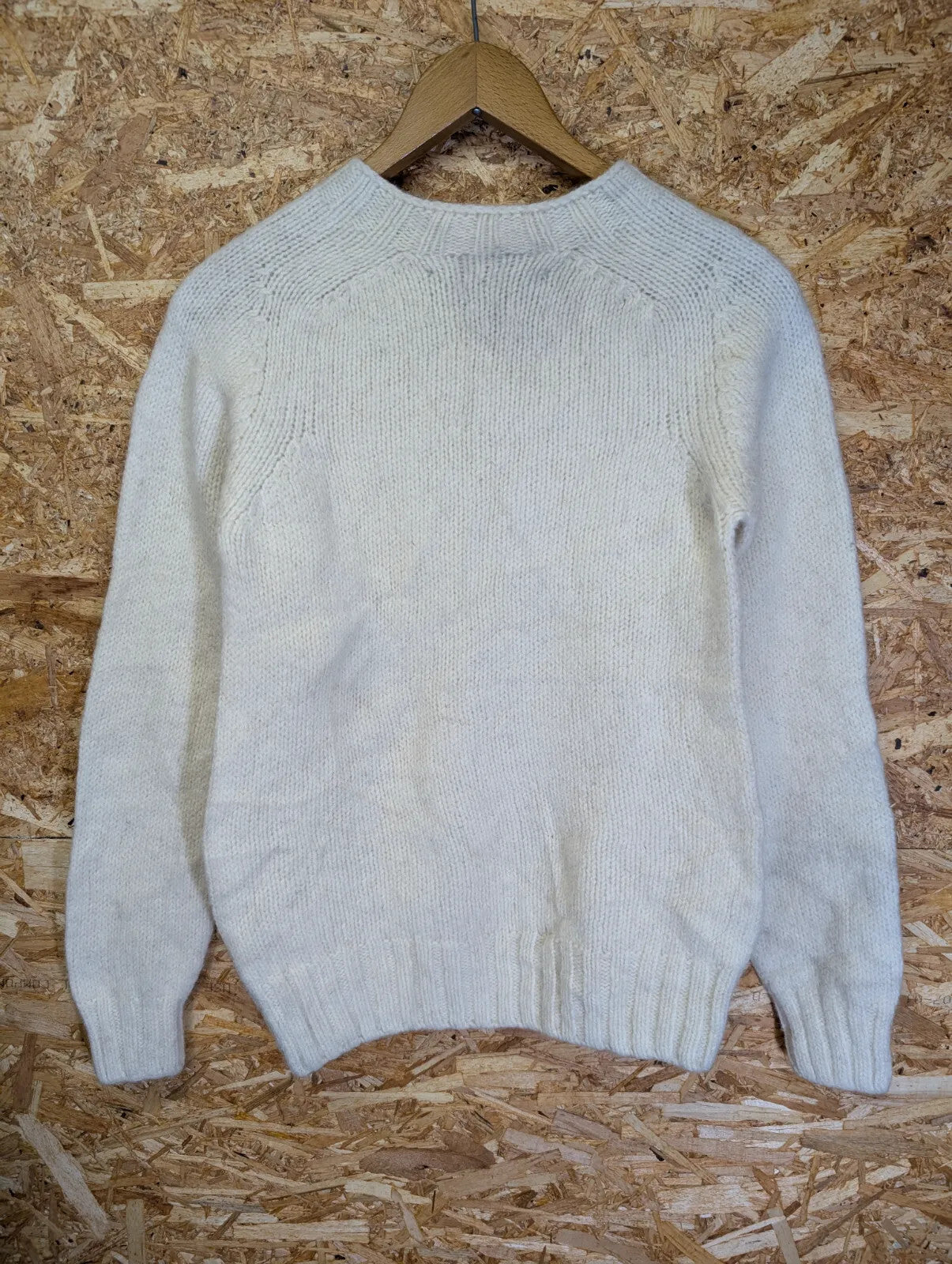 Filson Knit Crew Neck Jumper Mens Small Cream White Scotland Wool Pullover L/S