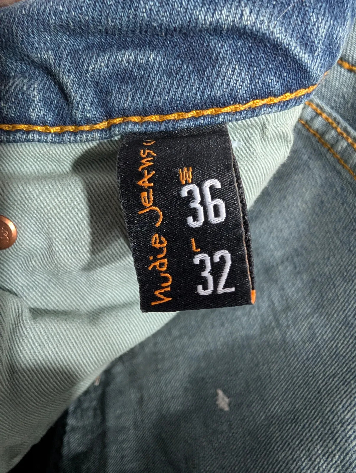 Nudie Jeans Lean Dean Mens W36 L32 Blue Denim Lean Dean