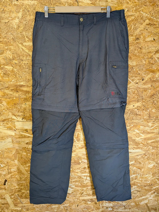 Fjallraven Sipora MT Trousers Mens W34 L32 Grey Cotton Cargo Relaxed Straight